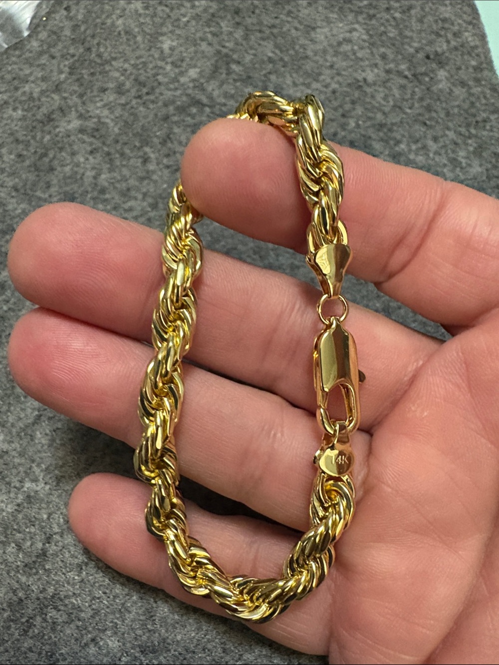 14K Gold Filled Rope Chain Bracelet - Classic Gold Men’s Jewelry